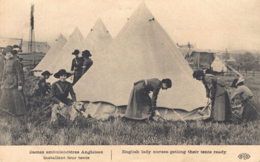 English Lady Nurses Getting Their Tents Ready